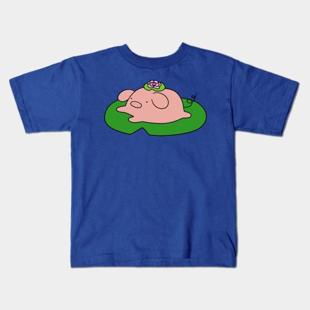 Lilypad Pig Kids T-Shirt by saradaboru